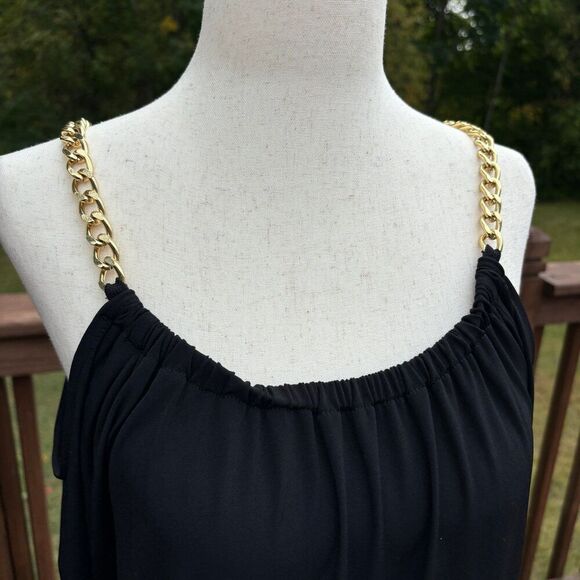 MICHAEL Michael Kors Cold Shoulder Long Sleeve Chain Strap Dress - Picture 3 of 10